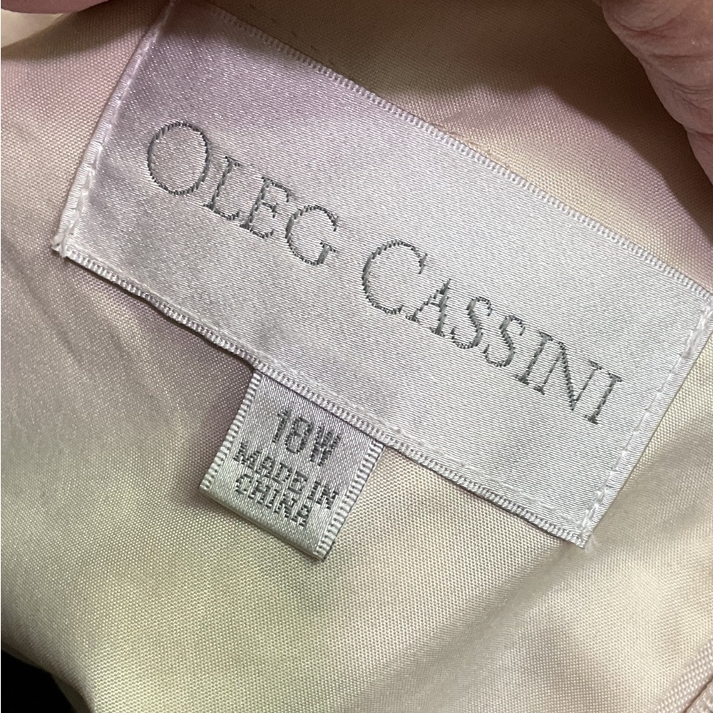 Oleg Cassini Metallic Brocade Off The Shoulder High Low Dress - Picture 12 of 15